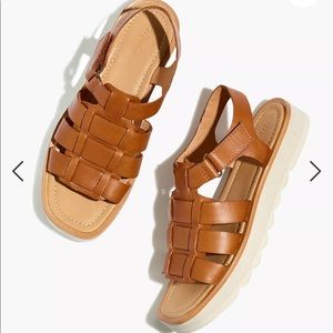 NWT Madewell The Fisherman Flatform Sandal in English Saddle Size 9 (runs big)